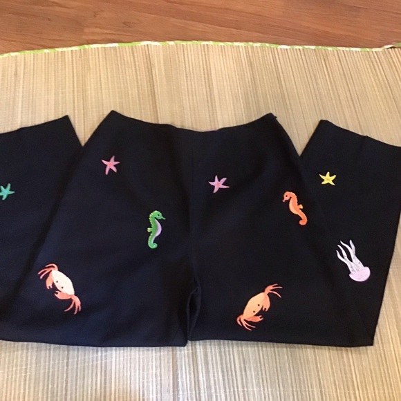 Vintage CJ Laing cotton embroidered cropped pants - Picture 3 of 13